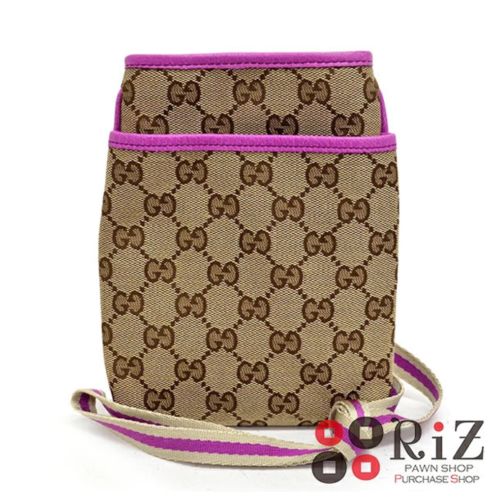 Gucci shoulder bag GG Canvas Sherry Line vibrant pink